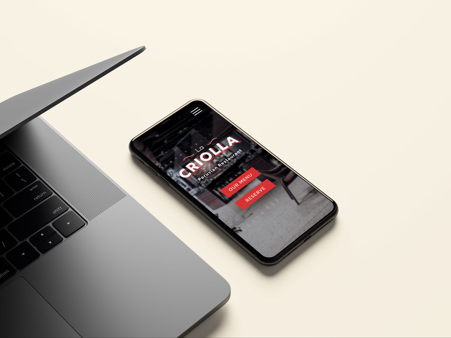 La criolla website mockup