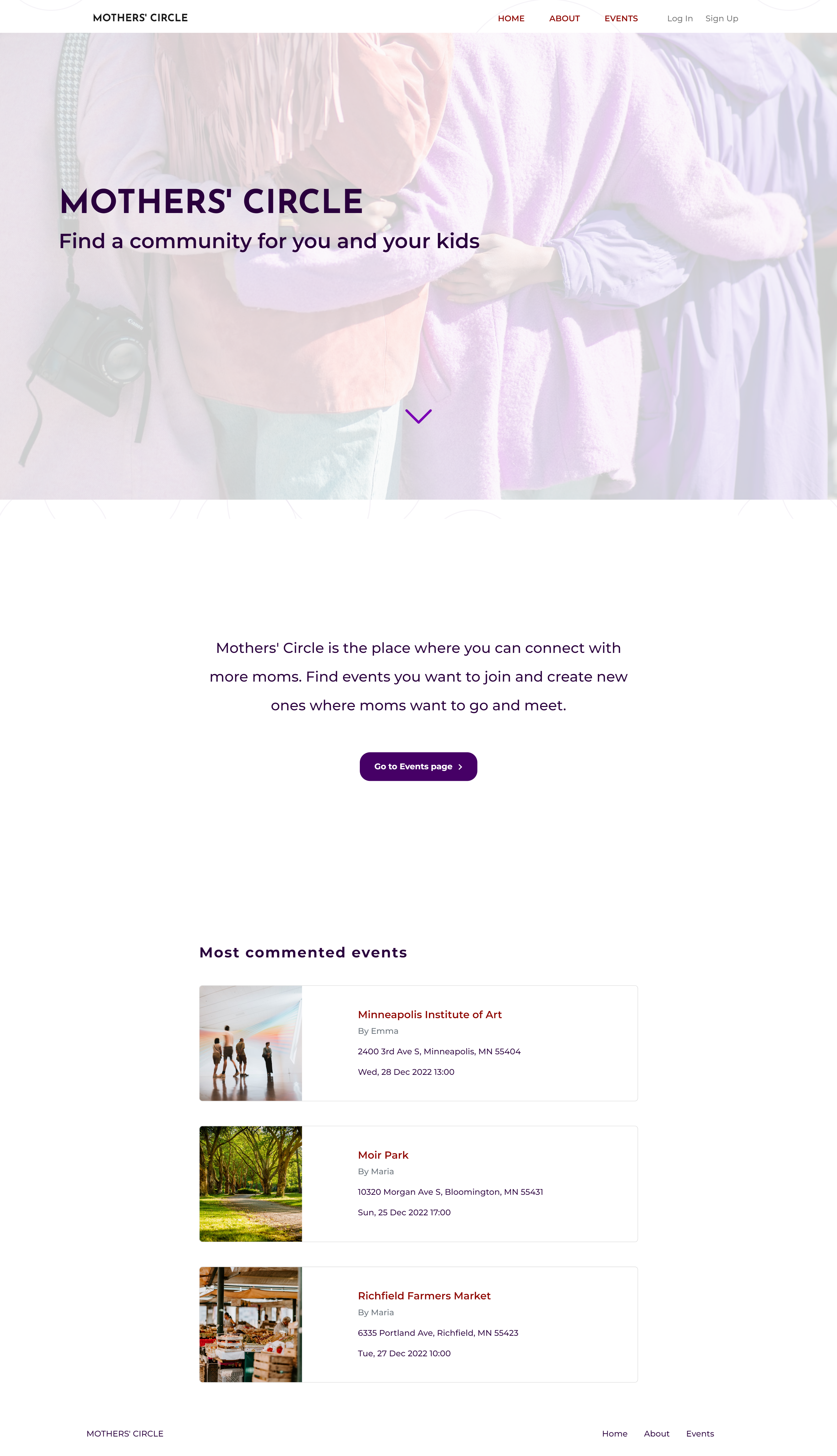 mothers circle main page